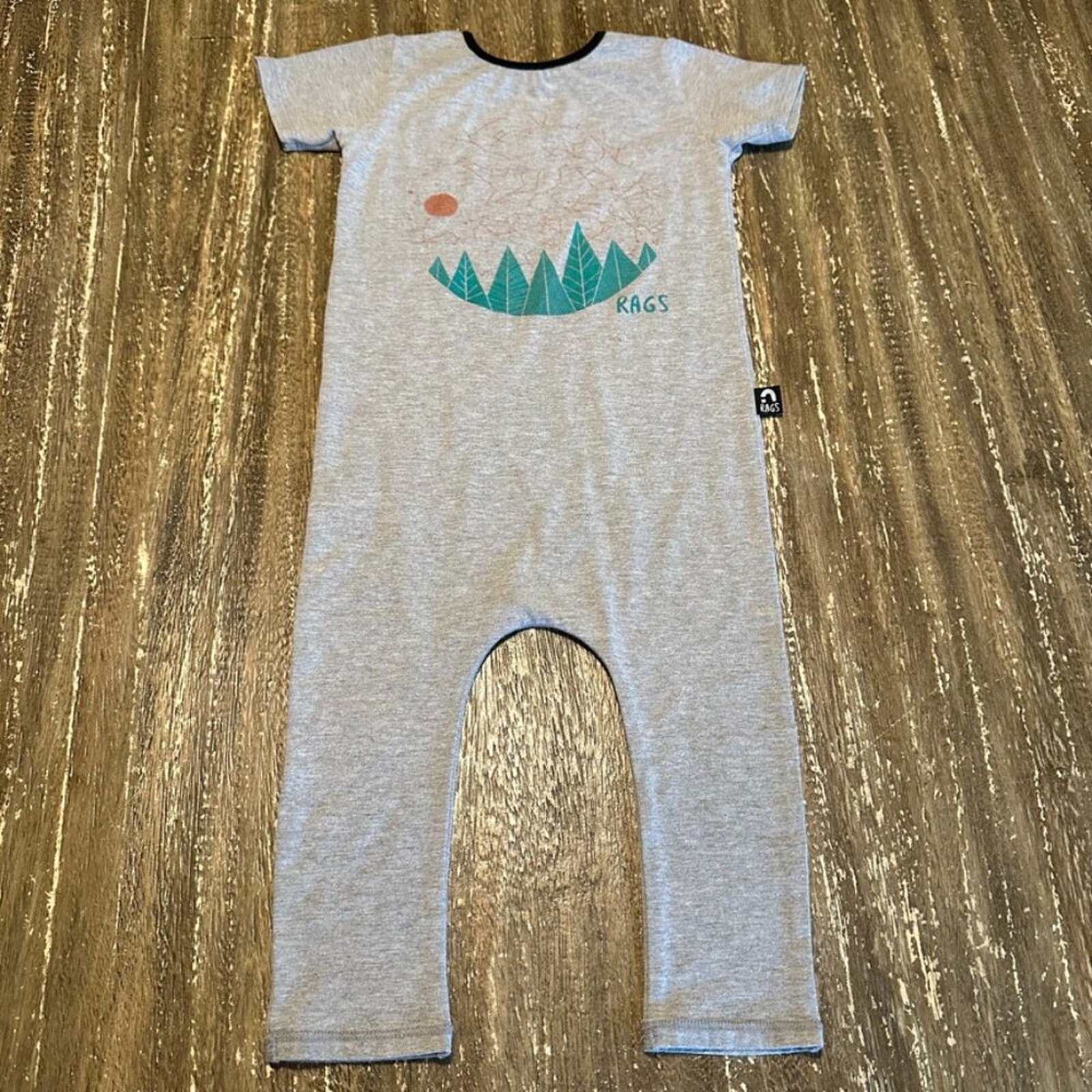 Toddler Rags To Raches One-Piece Romper Trees Stars Grey, 2t